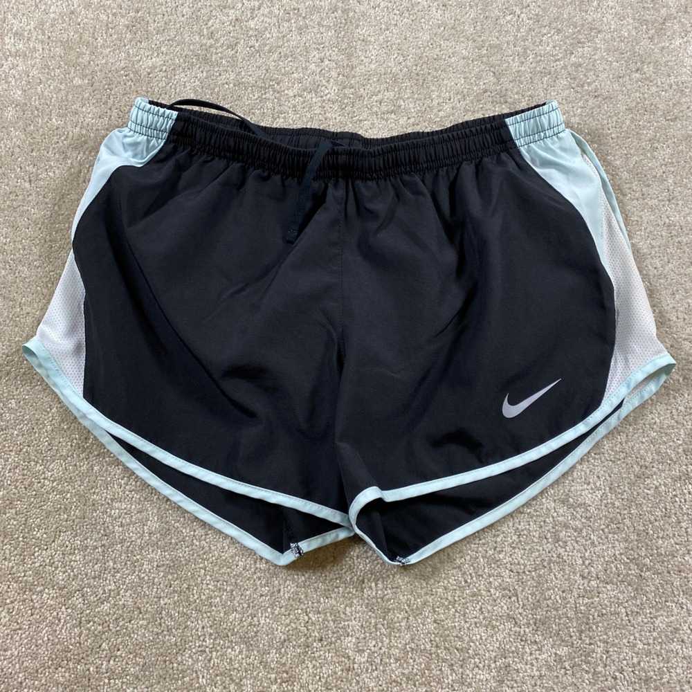 Nike Running Shorts Womens Medium Black Blue Dri-FIT Mesh Trim 849394-056